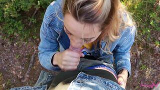 Have Public Sex on a Picnic. POV Blowjob and Amateur Doggystyle.