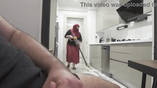 MAID CATCHES MAN JERKING OFF