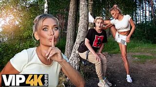 MOMMY4K. Russian Cougar Malusha found a dude with huge cock in the park and fucked him in 5 minutes