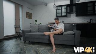 VIP4K. Big titty virgin is learning how to be a SLUT!