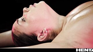 Chubby Bbw Hentai Bondage - All Natural Big Tits Girl Lost in The Woods Gets DP & Cumflation Creampie