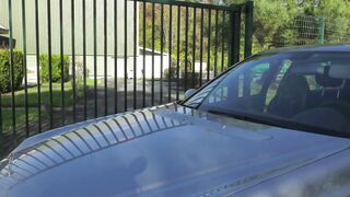 Busty French Milf Blows my cock in a car