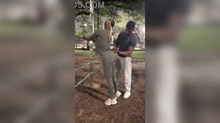 I fucked this delicious, slutty married woman in front of her cuckolded husband. The big-dicked personal trainer is going to give the slutty married woman a workout and then fuck her.
